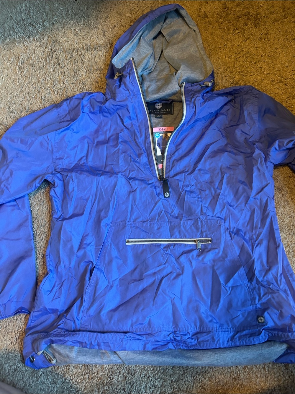 Lauren James Royal Blue Hooded Lightweight Rain Anorak